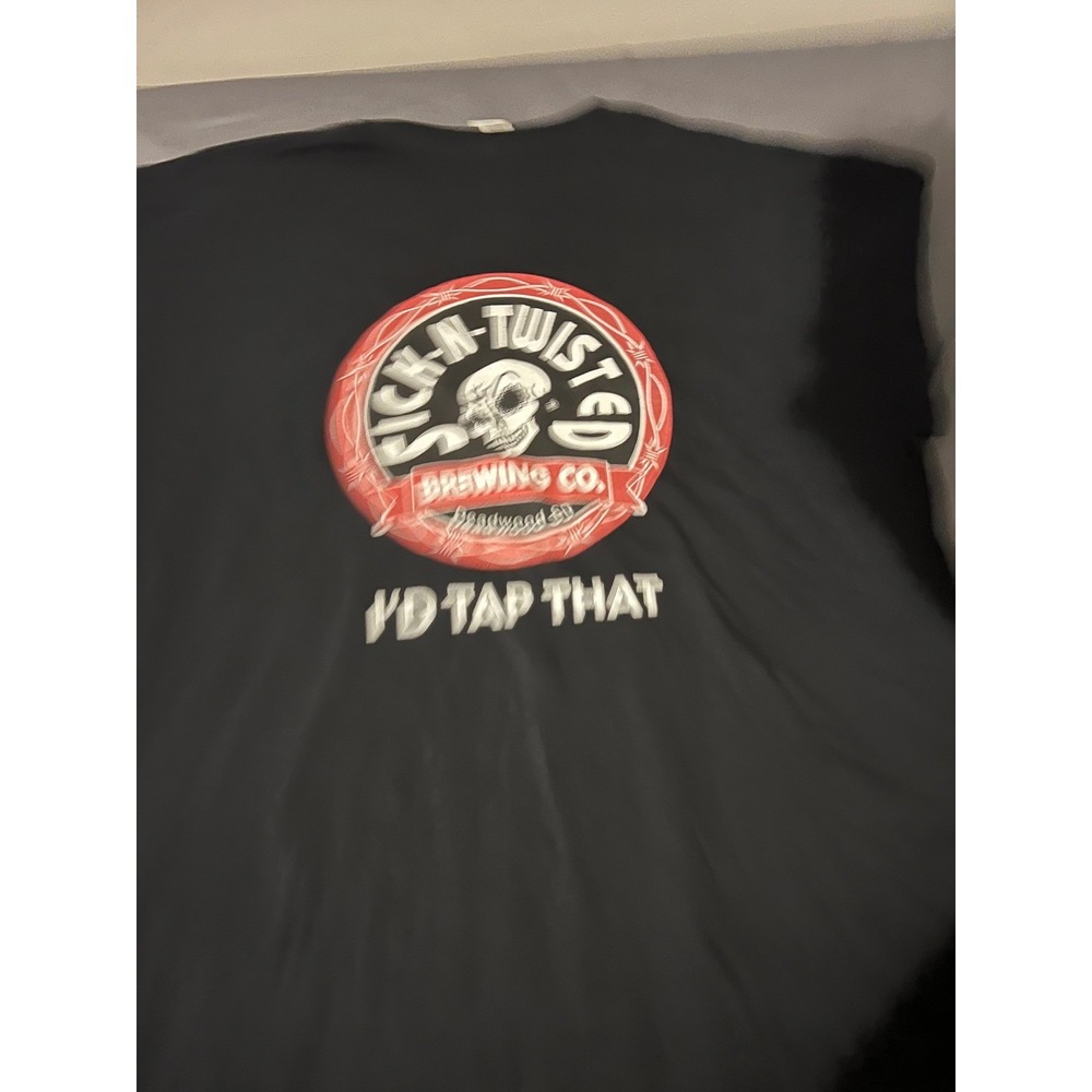 Sick-N-Twisted Brewing Co Deadwood SD Mens 2XL T-Shirt Black Id Tap That Skull